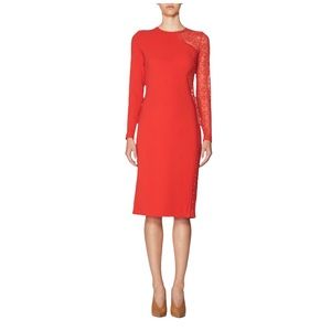 Stella McCartney size 40 (US 4) lace red midi dress. Great condition- worn once.